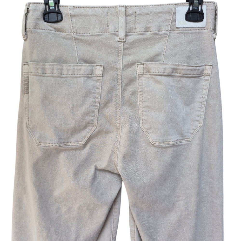PAIGE Wide Leg High-Rise Jeans in Light Beige - Picture 6 of 16